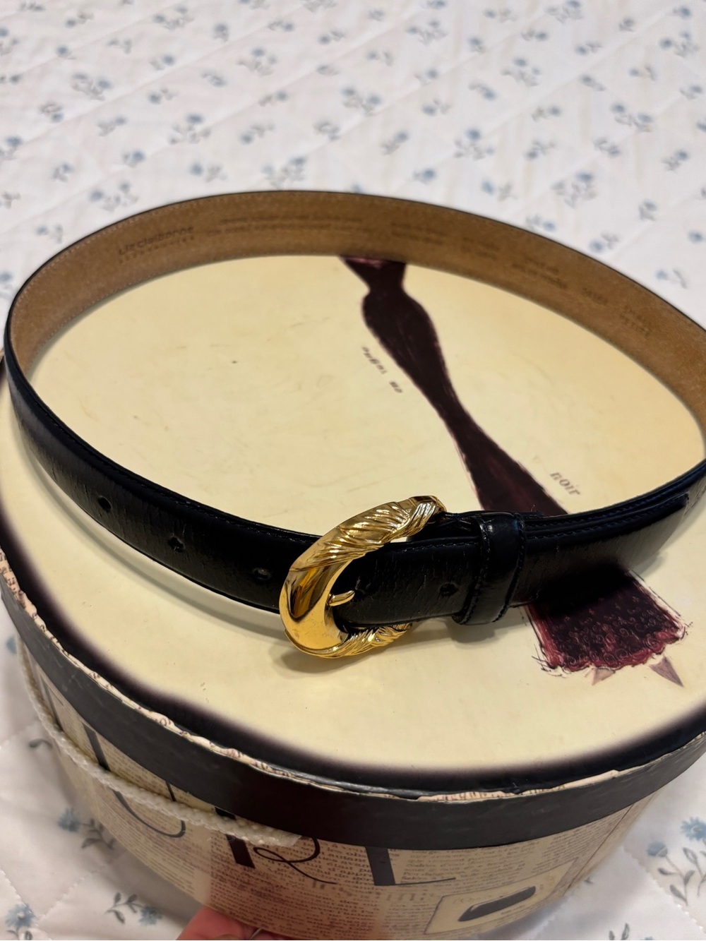 Vintage Liz Claiborne Navy Leather Belt